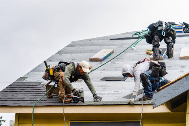 Professional Gutter Installation technician working in Halltown, WV